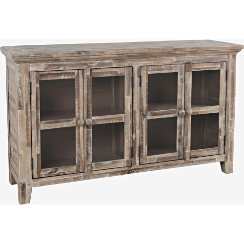 Rustic Shores 54" Credenza Cabinet in Distressed Grey Wash Wood